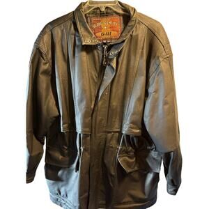 Vintage 1980s jacket Men’s 2X Black leather FLYERS flight A2 G1 Global Identity